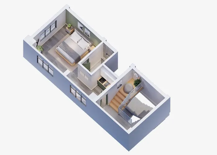 Tiny Living Cosy 1 Bedroom With King Bed Kitchenet In With Terrace Apartment